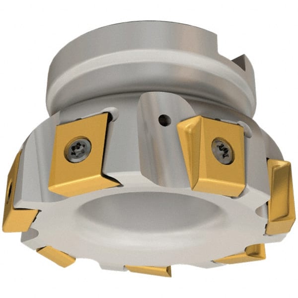 Iscar - 7 Inserts, 125mm Cut Diam, 40mm Arbor Diam, 16mm Max Depth of Cut, Indexable Square-Shoulder Face Mill - 0/90° Lead Angle, 63mm High, T490 LN.T 1607 Insert Compatibility, Through Coolant, Series Helitang - Exact Tooling