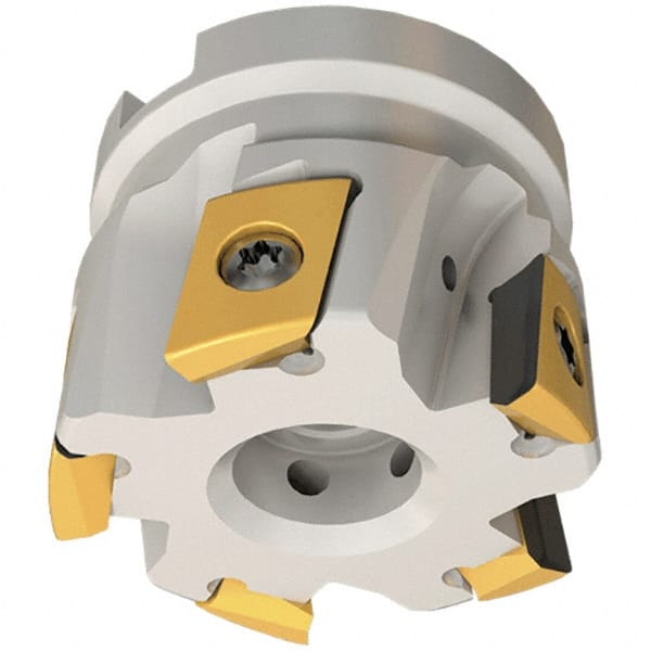 Iscar - 4 Inserts, 40mm Cut Diam, 16mm Arbor Diam, 14mm Max Depth of Cut, Indexable Square-Shoulder Face Mill - 0/90° Lead Angle, 40mm High, T290 FLN-15 Insert Compatibility, Through Coolant, Series SumoMill - Exact Tooling