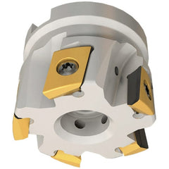 Iscar - 4 Inserts, 40mm Cut Diam, 16mm Arbor Diam, 14mm Max Depth of Cut, Indexable Square-Shoulder Face Mill - 0/90° Lead Angle, 40mm High, T290 FLN-15 Insert Compatibility, Through Coolant, Series SumoMill - Exact Tooling