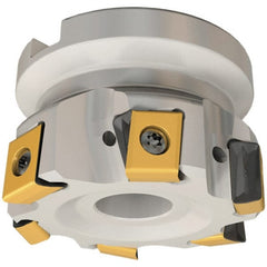 Iscar - 6 Inserts, 63mm Cut Diam, 22mm Arbor Diam, 12.5mm Max Depth of Cut, Indexable Square-Shoulder Face Mill - 0/90° Lead Angle, 40mm High, T490 LN.. 1306 Insert Compatibility, Through Coolant, Series Helitang - Exact Tooling