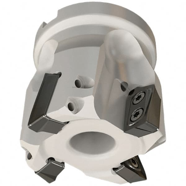 Iscar - 4 Inserts, 2" Cut Diam, 0.709" Arbor Diam, 0.709" Max Depth of Cut, Indexable Square-Shoulder Face Mill - 0/90° Lead Angle, 2" High, HP AD.. 1906 Insert Compatibility, Series Heliplus - Exact Tooling