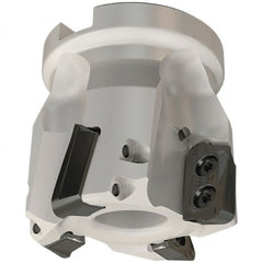 Iscar - 4 Inserts, 50mm Cut Diam, 22mm Arbor Diam, 18mm Max Depth of Cut, Indexable Square-Shoulder Face Mill - 0/90° Lead Angle, 50mm High, HP AD.. 1906 Insert Compatibility, Through Coolant, Series Heliplus - Exact Tooling