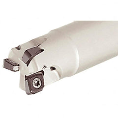 Iscar - 16mm Cut Diam, 4mm Max Depth of Cut, 15mm Shank Diam, 100mm OAL, Indexable Square Shoulder End Mill - CNHT 0703 Inserts, Cylindrical Shank, 90° Lead Angle, Through Coolant, Series IscarMill - Exact Tooling