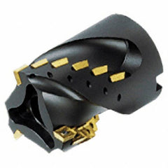 Iscar - 15 Inserts, 63mm Cut Diam, 27mm Arbor Diam, 53mm Max Depth of Cut, Indexable Square-Shoulder Face Mill - 0/90° Lead Angle, 76.2mm High, QD.T 1205..PD.. & SDM..HQ Insert Compatibility, Series Heliquad - Exact Tooling