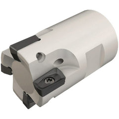 Iscar - 20mm Cut Diam, 7.7mm Max Depth of Cut, 31mm OAL, Indexable Square Shoulder End Mill - HP ANKT 0702.. Inserts, T12 Modular Connection, Through Coolant, Series Heliplus, Shankmaster - Exact Tooling