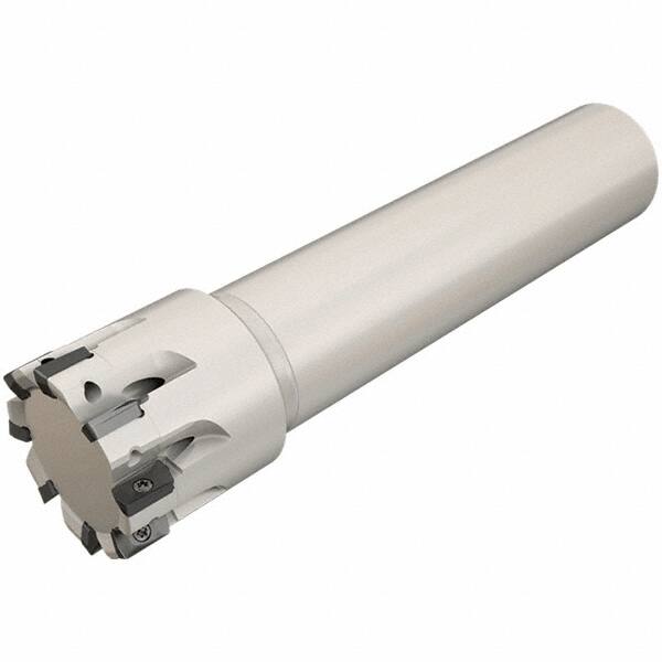 Iscar - 20mm Cut Diam, 7.7mm Max Depth of Cut, 20mm Shank Diam, 110mm OAL, Indexable Square Shoulder End Mill - HP ANKT 0702.. Inserts, Cylindrical Shank, 90° Lead Angle, Through Coolant, Series Heliplus - Exact Tooling