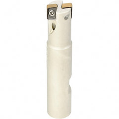 Iscar - 1" Cut Diam, 0.472" Max Depth of Cut, 1" Shank Diam, 7.874" OAL, Indexable Square Shoulder Helical End Mill - H490 ANKX 12.. Inserts, Cylindrical Shank, 90° Lead Angle, Through Coolant, Series Helido - Exact Tooling