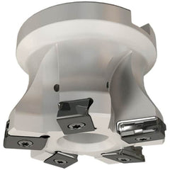 Iscar - 5 Inserts, 66mm Cut Diam, 27mm Arbor Diam, 3mm Max Depth of Cut, Indexable Square-Shoulder Face Mill - 0/90° Lead Angle, 50mm High, HTP LNHT 1006 Insert Compatibility, Through Coolant, Series TangPlunge - Exact Tooling