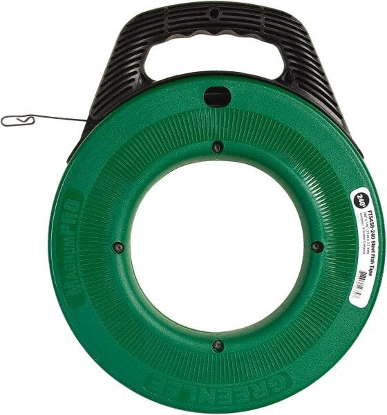 Greenlee - 240 Ft. Long x 1/8 Inch Wide, Steel Fish Tape - 400 Lb. Pulling Strength, Includes Case - Exact Tooling