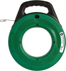 Greenlee - 240 Ft. Long x 1/8 Inch Wide, Steel Fish Tape - 400 Lb. Pulling Strength, Includes Case - Exact Tooling