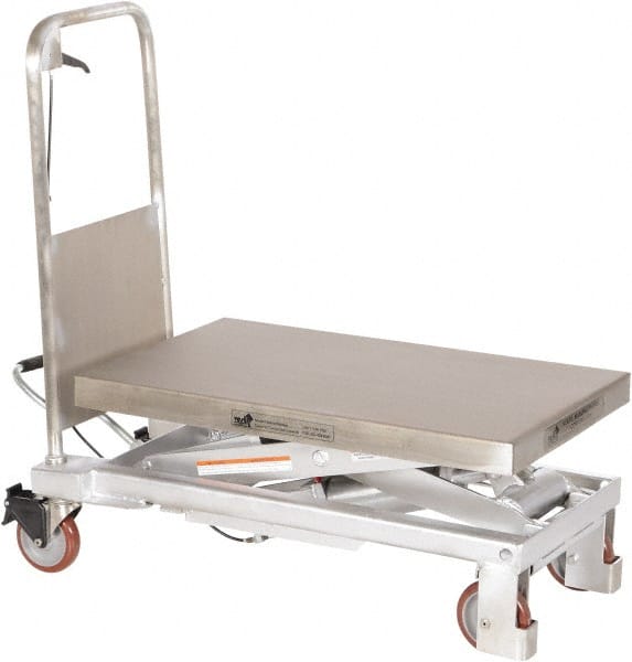 Vestil - 1,000 Lb Capacity Manual Scissor Elevating Cart - 15-1/2" to 35-1/2" Lift Height, 32-1/2" Platform Length x 19-3/4" Platform Width - Exact Tooling