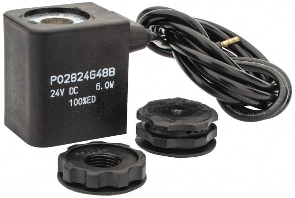 Parker - 24 DC Volt, Class F, Solenoid Coil - 6.0 Watt, IP 65 Enclosure, Use with Parker B Series Viking Valve - Exact Tooling