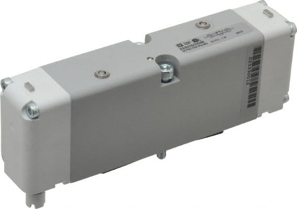 Parker - Double Solenoid 3 Position, Aluminum Solenoid Valve - All Ports Blocked, 145 Max PSI, Buna-N Seal - Exact Tooling