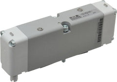 Parker - Double Solenoid 3 Position, Aluminum Solenoid Valve - All Ports Blocked, 145 Max PSI, Buna-N Seal - Exact Tooling