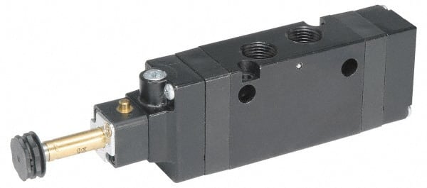 Parker - 3/8" NPT Port, Single Solenoid, 2 Position, Valveless Coil, Aluminum Solenoid Valve - Normally Open Through Ports 1 & 2, 145 Max PSI, Buna-N Seal - Exact Tooling