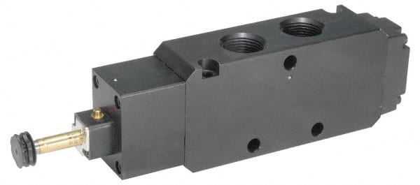 Parker - 3/4" NPT Port, Single Solenoid, 3 Way, Valveless Coil, Aluminum Solenoid Valve - Normally Closed, 145 Max PSI, Buna-N Seal - Exact Tooling