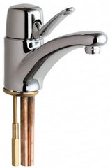 Chicago Faucets - Single Handle, Deck Mounted, Single Hole Bathroom Faucet - Ceramic Mixing Cartridge, No Drain, Integral Spout - Exact Tooling
