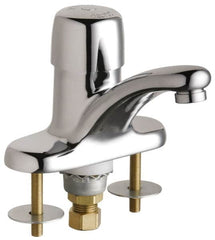 Chicago Faucets - Round Handle, Deck Mounted Bathroom Faucet - One Handle, No Drain, Standard Spout - Exact Tooling