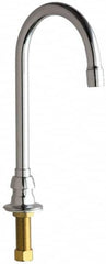 Chicago Faucets - Deck Mounted Bathroom Faucet - Single Supply For Tempered Water, No Drain, Gooseneck Spout - Exact Tooling