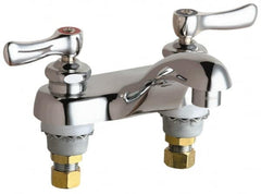 Chicago Faucets - Lever Handle, Deck Mounted, Vandal Resistant Bathroom Faucet - Two Handle, No Drain, Standard Spout - Exact Tooling