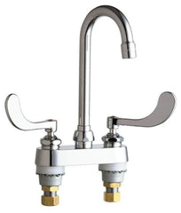 Chicago Faucets - Wrist Blade Handle, Deck Mounted Bathroom Faucet - Two Handle, Educational and Healthcare Drain, Gooseneck Spout - Exact Tooling