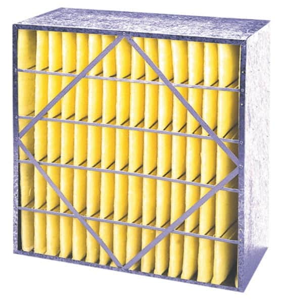 PrecisionAire - 12" Noml Height x 24" Noml Width x 12" Noml Depth, 65% Capture Efficiency, Rigid Box Air Filter - MERV 11, Fiberglass, Integrated Corrosion-Resistant Steel Frame, 1,000 CFM, For Universal Holding Frames - Exact Tooling