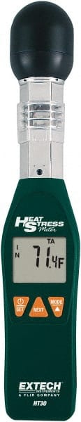 Extech - 32 to 122°F, 0 to 100% Humidity Range, Heat Stress WBGT Meter - 3% Relative Humidity Accuracy - Exact Tooling