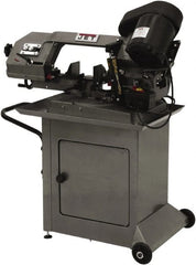 Jet - 5 x 6" Max Capacity, Manual Step Pulley Horizontal Bandsaw - 80, 120 & 200 SFPM Blade Speed, 115/230 Volts, 45 & 60°, 1 Phase - Exact Tooling