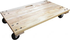 PRO-SOURCE - 1,000 Lb Capacity Hardwood/Polyolefin Solid Top Dolly - 36" Long x 24" Wide x 5" High, 3" Polyolefin Wheels - Exact Tooling