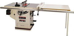 Jet - 10" Blade Diam, 5/8" Arbor Diam, 1 Phase Table Saw - 5 hp, 65" Wide x 36" Deep x 38" High, 230 Volt, 3" Cutting Depth - Exact Tooling