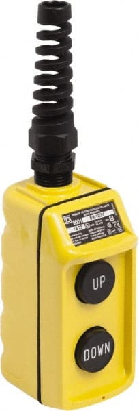 Schneider Electric - 2 Operator, Pushbutton Pendant Control Station - Up-Down (Legend), Momentary Switch, 8NC Contact - Exact Tooling