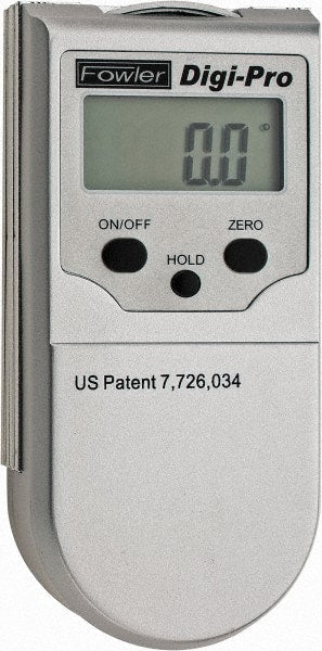 Fowler - 360° Measuring Range, Magnetic Base Digital Protractor - 0.05° Resolution, 4 Inch Long Blade, Accuracy Up to 0.20°, 3V CR2032 Lithium Battery Not Included - Exact Tooling