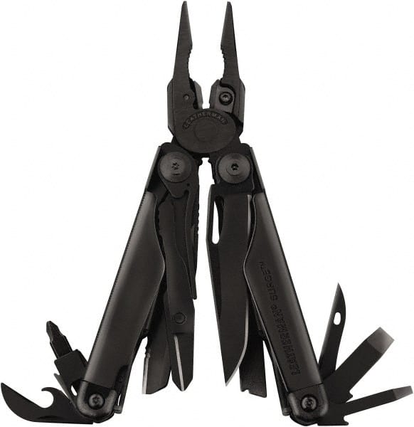 Leatherman - 21 Piece, Multi-Tool Set - Stainless Steel, 7" OAL, 4-3/8" Closed Length - Exact Tooling
