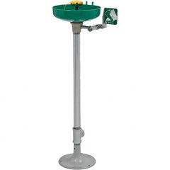 Haws - 15" Wide x 38" High, Pedestal Mount, Plastic Bowl, Eye & Face Wash Station - 11" Inlet, 3.7 GPM Flow Rate - Exact Tooling