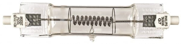 Philips - 2,000 Watt, 120 Volt, Halogen Miniature & Specialty T8 Lamp - Double Ended Contact Base, 1,600 & Greater Equivalent Range, Neutral (3,000 to 3,699), 1-3/4" OAL - Exact Tooling