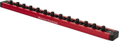 Value Collection - 13 Piece Capacity Magnetic Locking Socket Holder - 1/4" Drive, Red - Exact Tooling