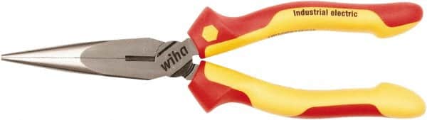 Wiha - 200mm OAL, 2-3/4" Jaw Length, Long Nose Side Cutting Pliers - Insulated Handles - Exact Tooling