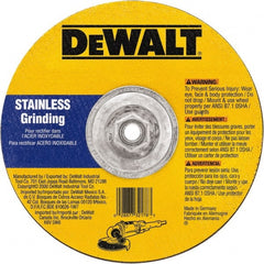 DeWALT - 30 Grit, 9" Wheel Diam, 1/8" Wheel Thickness, Type 27 Depressed Center Wheel - Aluminum Oxide, 6,600 Max RPM, Compatible with Angle Grinder - Exact Tooling
