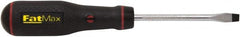 Stanley - 225mm OAL Standard Slotted Screwdriver - 100mm Blade Length, Round Shank, Ergonomic Handle - Exact Tooling