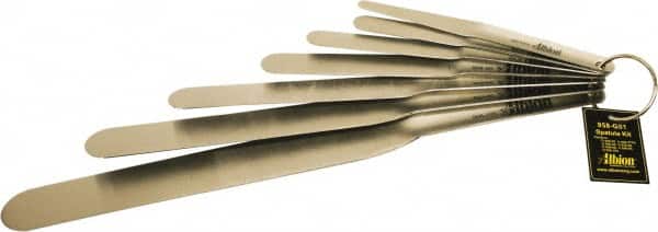 Albion Engineering - 1" Wide Spring Blade Stainless Steel Spatula Set - Flexible, Straight Stainless Steel Handle, 12" OAL - Exact Tooling