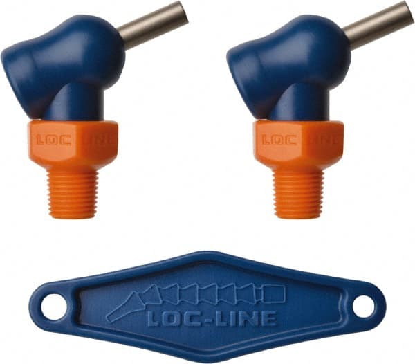 Loc-Line - 1/8" Hose Inside Diam x 5/32" Nozzle Diam, High-Pressure Coolant Hose Nozzle - NPT, for Use with Loc-Line Modular Hose System, 2 Pieces - Exact Tooling