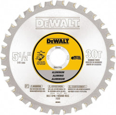 DeWALT - 5-1/2" Diam, 25/32" Arbor Hole Diam, 30 Tooth Wet & Dry Cut Saw Blade - Steel, Crosscutting Action, Standard Round Arbor - Exact Tooling