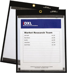 C-LINE - 25 Piece Black/Clear Shop Ticket Holder - 12" High x 9" Wide - Exact Tooling