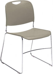 NPS - Polypropylene Grey Stacking Chair - Chrome Frame, 17" Wide x 22-1/2" Deep x 31" High - Exact Tooling