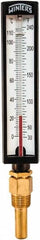 Winters - 30 to 240°F, Industrial Thermometer with Standard Thermowell - 2 Inch Immersion Length, 1.825 Inch Stem Length, 10 Inch Long, 1/2 Inch Thread - Exact Tooling