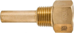 Winters - 3-1/2 Inch Overall Length, 1/2 Inch Thread, Brass Thermowell - 1-3/8 Inch Insertion Length - Exact Tooling