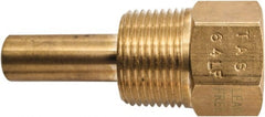 Winters - 2-1/2 Inch Overall Length, 3/4 Inch Thread, Brass Thermowell - 1.3 Inch Insertion Length - Exact Tooling