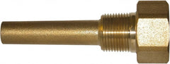 Winters - 4-1/4 Inch Overall Length, 3/4 Inch Thread, Brass Thermowell - 2-1/2 Inch Insertion Length - Exact Tooling