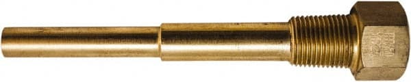 Winters - 7-1/2 Inch Overall Length, 1/2 Inch Thread, Brass Thermowell - 4-1/2 Inch Insertion Length - Exact Tooling