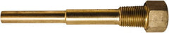 Winters - 7-1/2 Inch Overall Length, 1/2 Inch Thread, Brass Thermowell - 4-1/2 Inch Insertion Length - Exact Tooling
